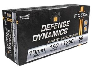 Fiocchi Defense Dynamics 10mm Auto 180 Grain JHP Ammo - 50rds