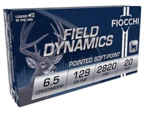 Fiocchi Field Dynamics 6.5 Creedmoor 129gr Pointed SP Ammo - 20rds