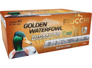Fiocchi 12 Gauge Golden Waterfowl Bismuth 3" 1-1/3oz #4 Shot - 25rds