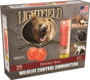 Lightfield 20 Gauge 2-3/4 Double Ball Wildlife Control Ammo - 5rds