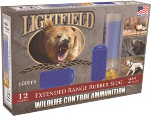 Lightfield Wildlife Control 12 Gauge 2-3/4" Extended Range Rubber Slug Ammo - 5rd