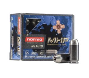 Norma 45 Auto 175gr Monolithic HP Ammo - 20rds