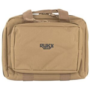 Rukx Gear Double Pistol Case 12.50" x 9.50" x 4.50" - Tan