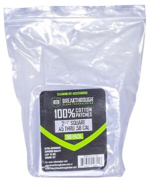 Breakthrough 2-1/2" Square .45-.58 Cal 100% Cotton Patches - 50ct