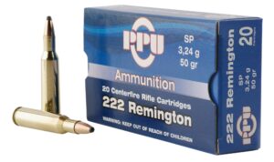 Privi Partizan (PPU) 222 Rem 50gr Soft Point Ammo - 20rds