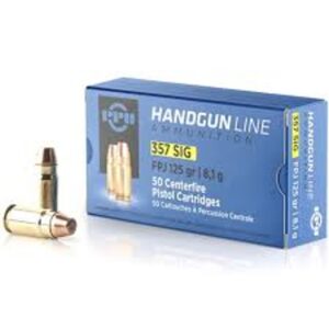 Privi Partizan (PPU) 357 Sig 125gr Flat Point Jacketed Ammo - 50rd