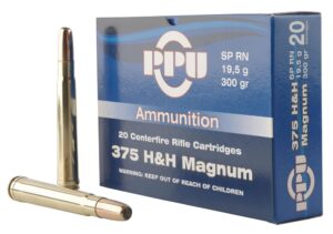 Privi Partizan (PPU) 375 H&H Mag 300gr Soft Point Round Nose Ammo - 10rd