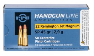 Privi Partizan (PPU) 22 Rem Jet Mag 45gr Soft Point Ammo - 50rd