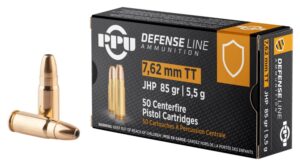 Prvi Partizan (PPU) Defense Line 7.62x25mm Tokarev 85gr JHP Ammo - 50rds