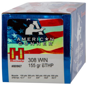 Hornady American Gunner 308 Win 155gr Hollow Point Boat Tail Ammo - 50rd