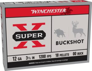 Winchester Super-X 12 Gauge 3-1/2" 18 Pellets 00 Buck Ammo - 5rds