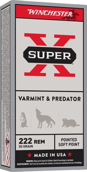 Winchester Super X 222 Rem 50gr Pointed Soft Point Ammo - 20rd