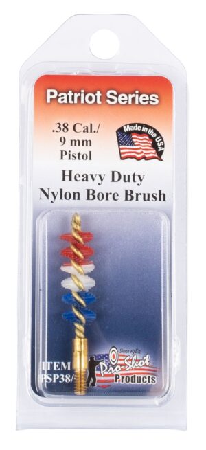 Pro-Shot Patriot Series Bore Brush 9mm/38Cal Pistol #8-32 Thread Nylon Bristles