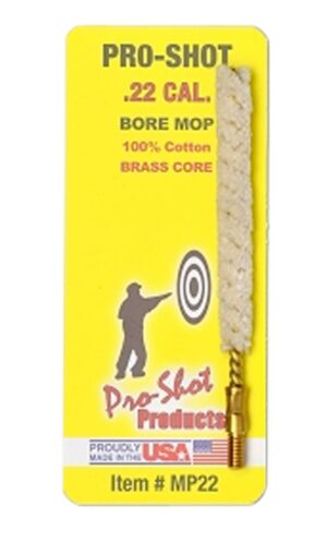 Pro-Shot Bore Mop 22 Cal Handgun/Rifle #8-32 Thread 1-3/4" 100% Cotton