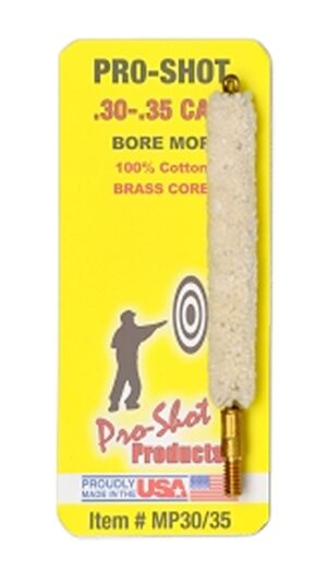 Pro-Shot Bore Mop 30-35 Cal Rifle #8-32 Thread Cotton