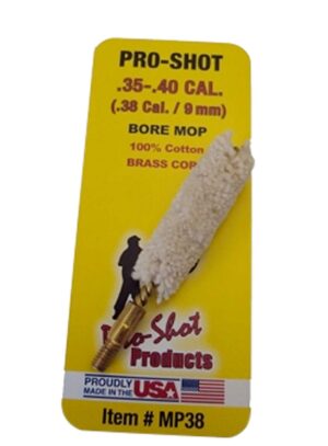 Pro-Shot Bore Mop 35-40 Cal Pistol #8-32 Thread 100% Cotton