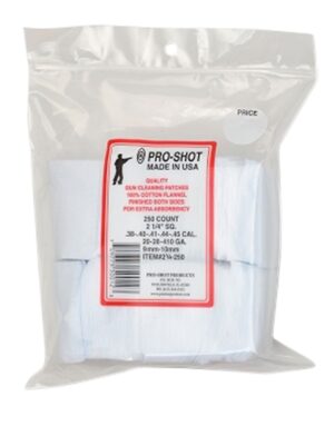 Pro-Shot Cleaning Patches 38-45 Cal/All Gauge 2-1/4" Cotton Flannel 250ct