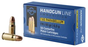 Prvi Partizan (PPU) 7.65x21mm Parabellum 93gr FMJ Ammo - 50rds