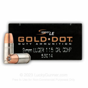 Speer LE Gold Dot 9mm Luger 115gr GDHP Ammo - 50rds