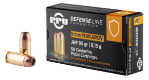 Prvi Partizan (PPU) 9x18mm Makarov Defense Line 95 Grain JHP Ammo - 50rds