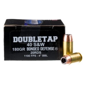Doubletap 40 S&W 180 Grain Bonded Defense JHP Ammo - 20rd