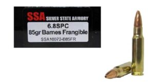 Silver State Armory 6.8mm SPC 85gr Barnes Frangible Ammo - 20rd