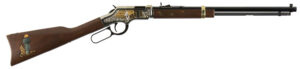 Henry H004GBA .22 LR 20" Bbl Engraved Nickel/Brass/Blued/Walnut 16 Round Firearm